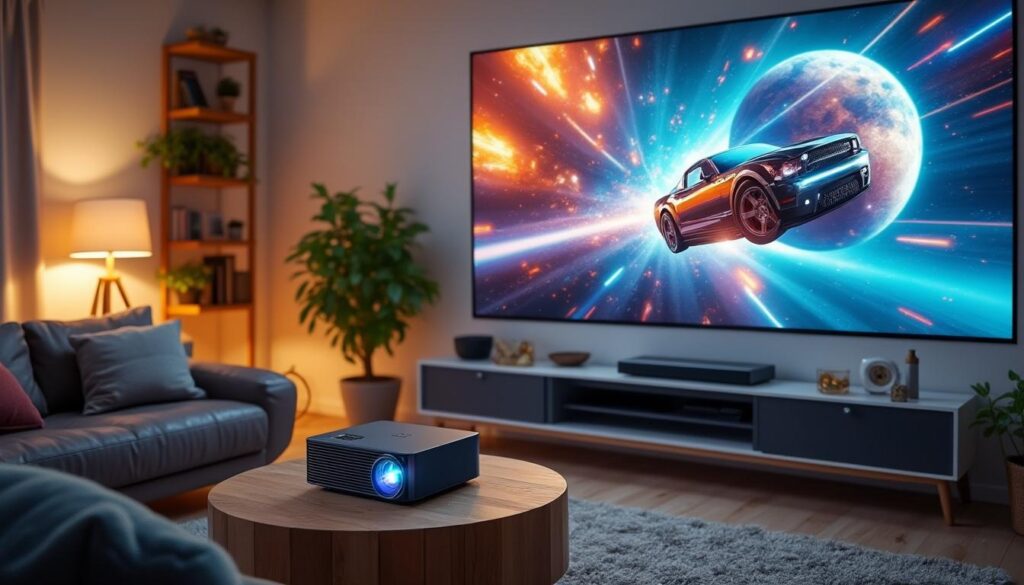 découvrez comment le mini-projecteur portable transforme n’importe quel mur blanc en écran géant pour profiter de vos films, jeux ou présentations partout, facilement et instantanément.